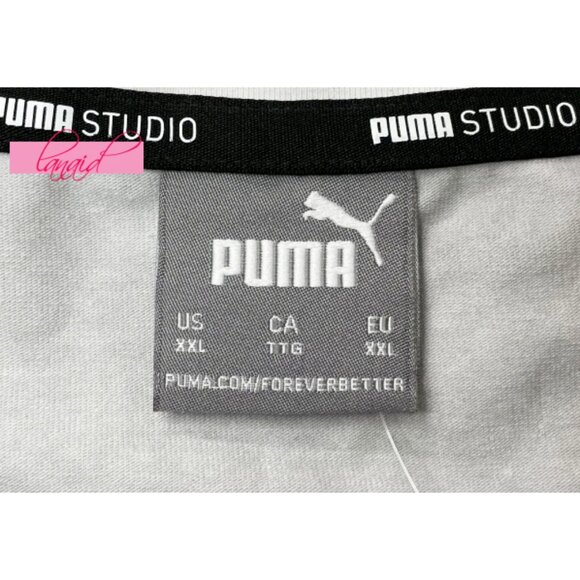 Puma Studio Wash Tee Harbor Mist Garment-Dyed Exercise Short Sleeve T-Shirt XXL - Picture 14 of 16